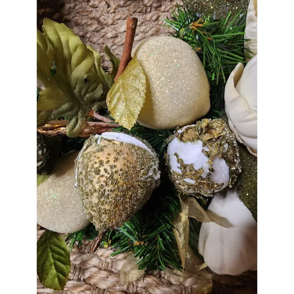Wreath Christmas Angel Cherub Gold 25